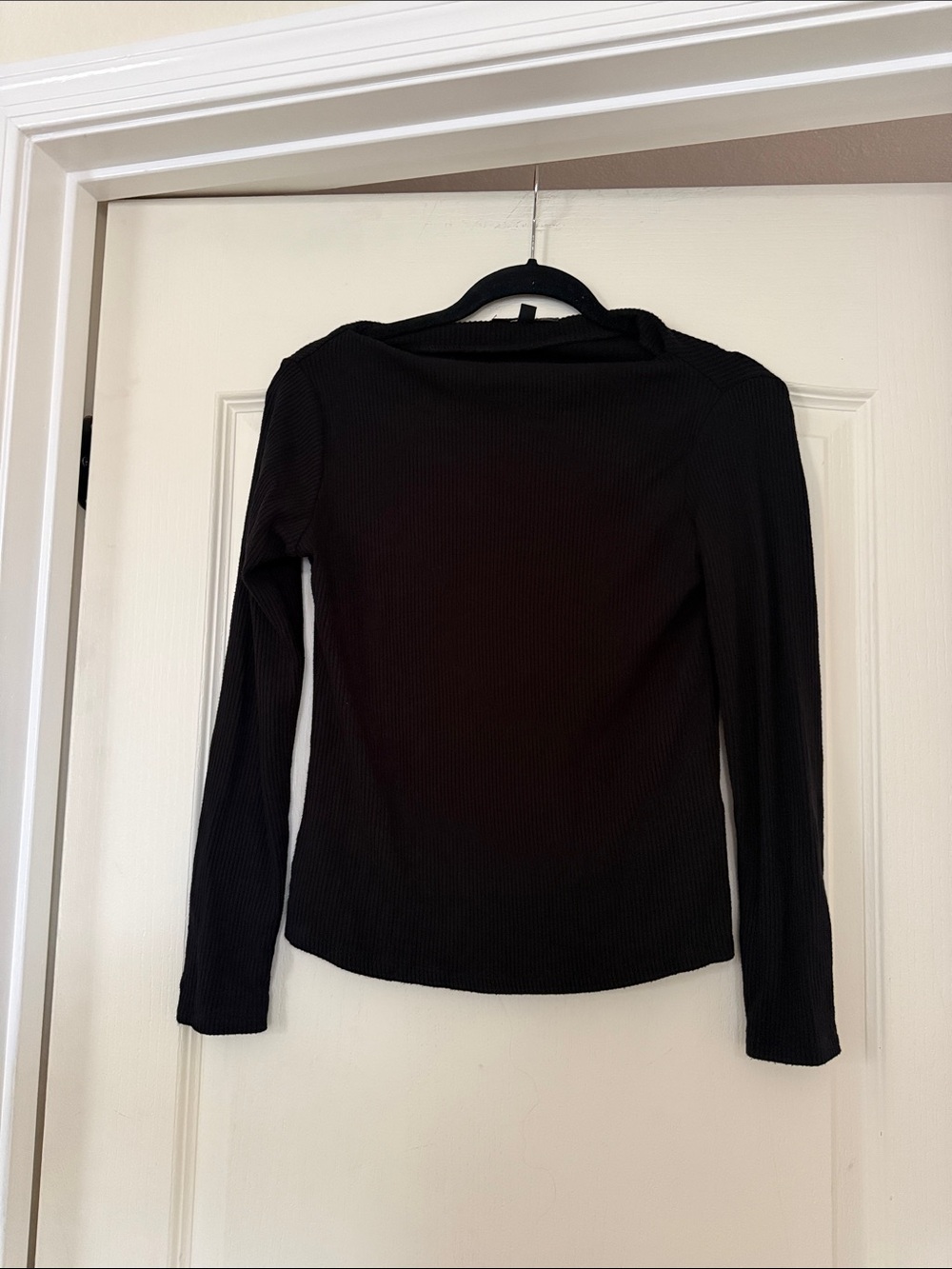 Banana Republic Black Ribbed Long Sleeve Tee